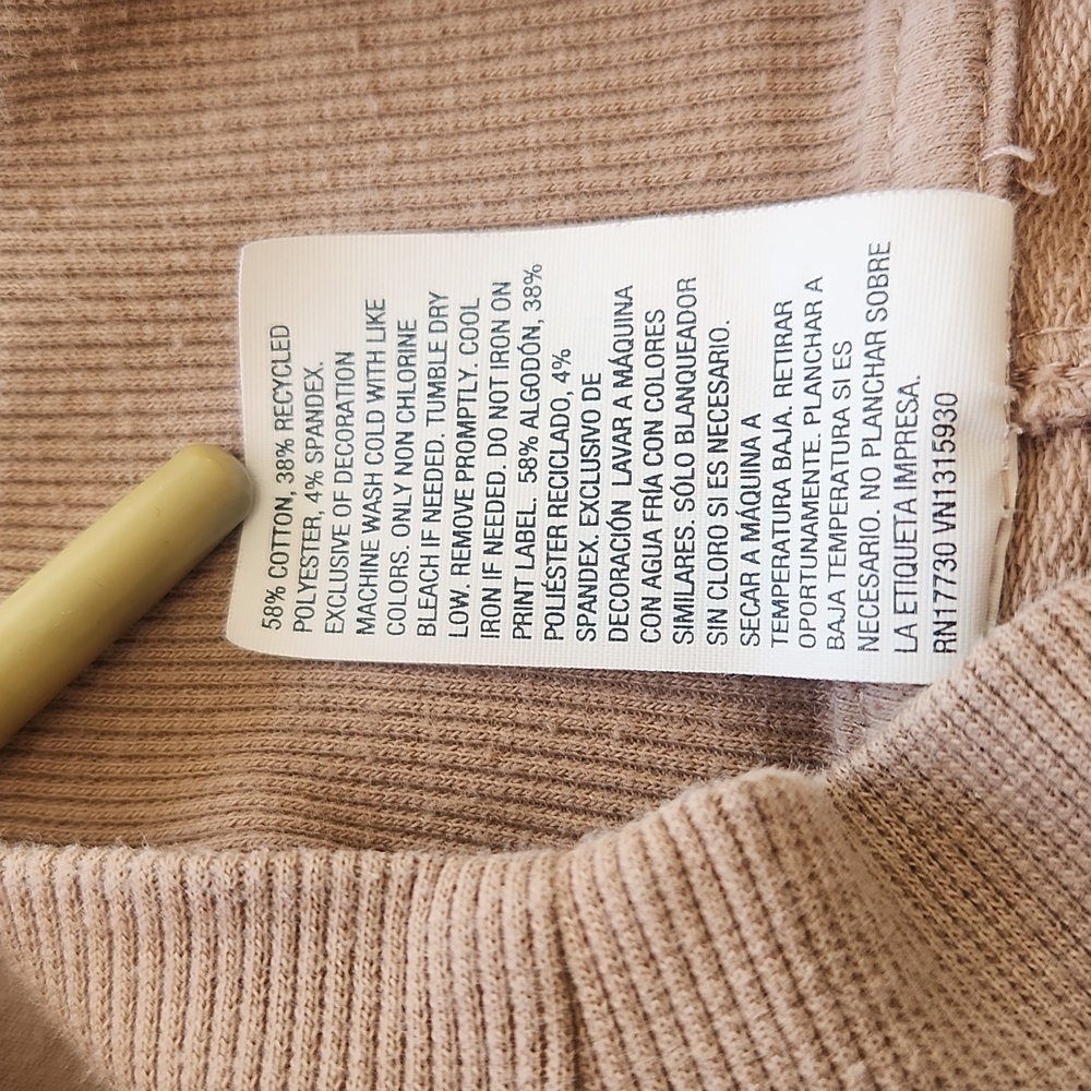 All In Motion French Terry Butter Wash Sweatshirt Mock Neck Taupe XXL - Picture 8 of 16